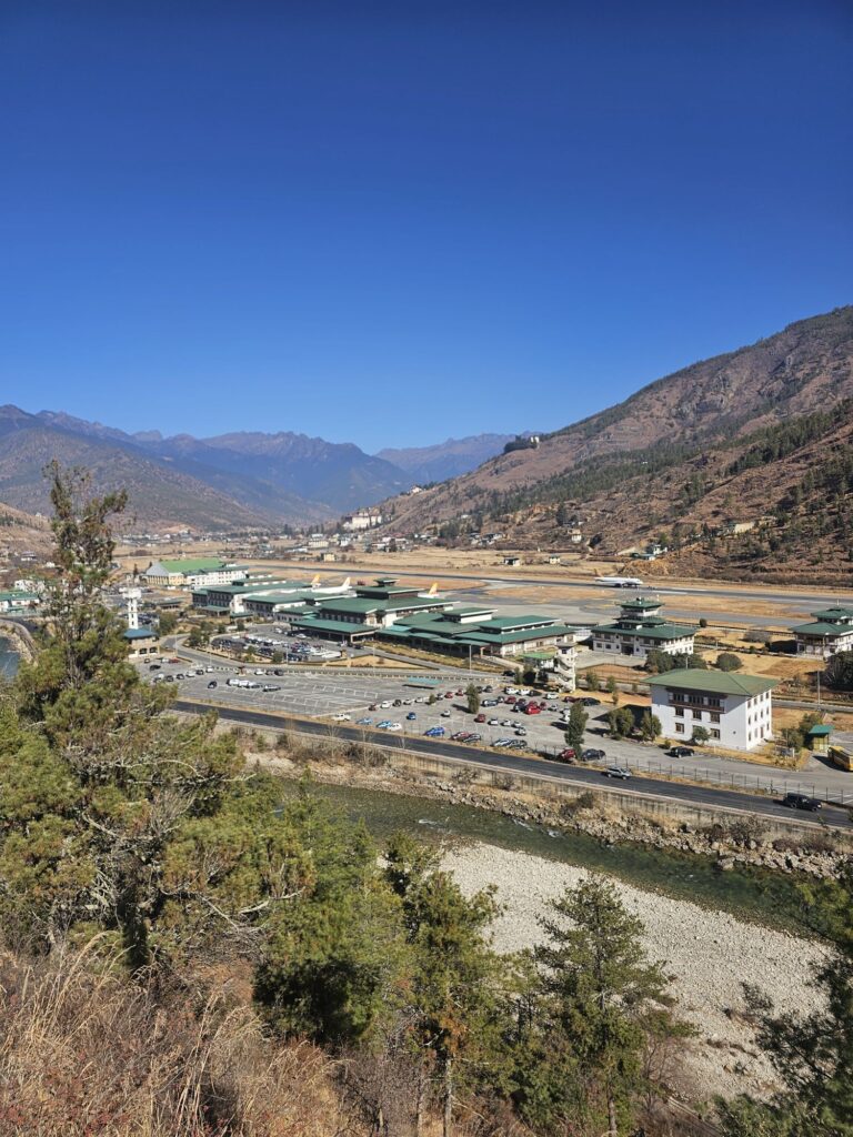 paro airport bird's view